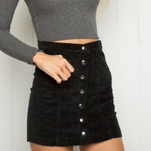 Brandy Melville Black Corduroy Skirt